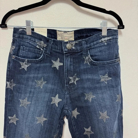 NWT $268 Current/Elliott Slim Cropped Straight Leg Jean Rollin Star Print - Picture 3 of 6